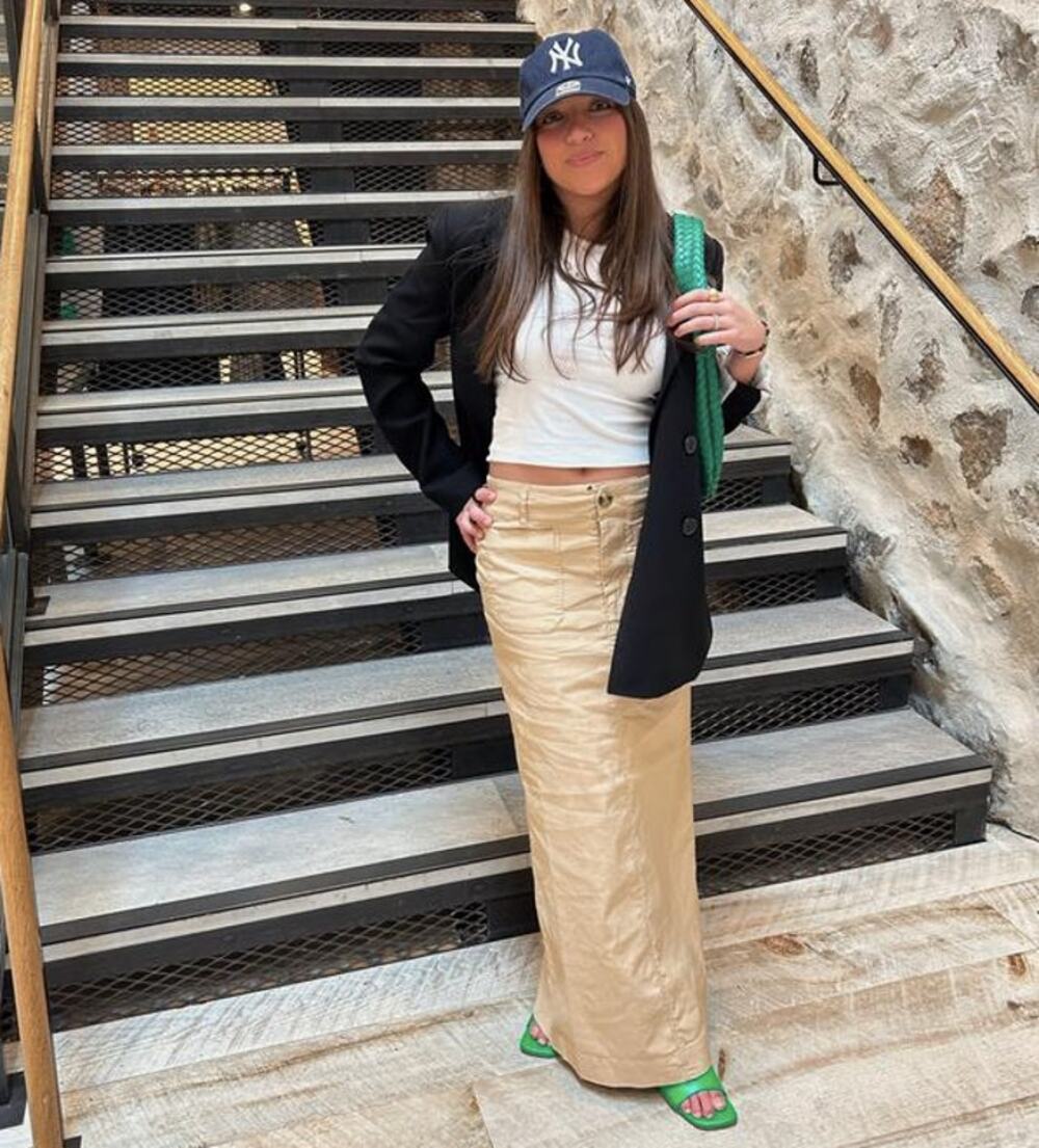 Anthropologie Maeve The Colette Maxi Skirt Back Slit Cotton Poplin Tan XS
